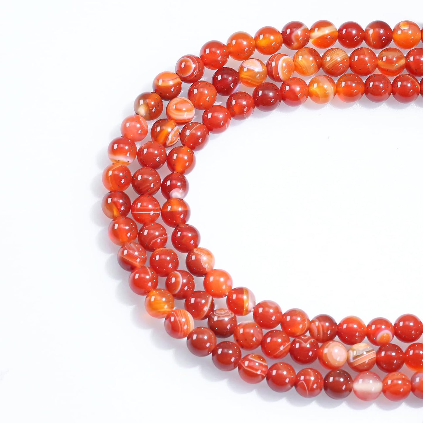 Natural Gemstone Round Loose Beads for Jewelry Making DIY Crystal Energy Healing 1 Strand 15" (Red Stripe Agate, 4mm (15"/Strand))