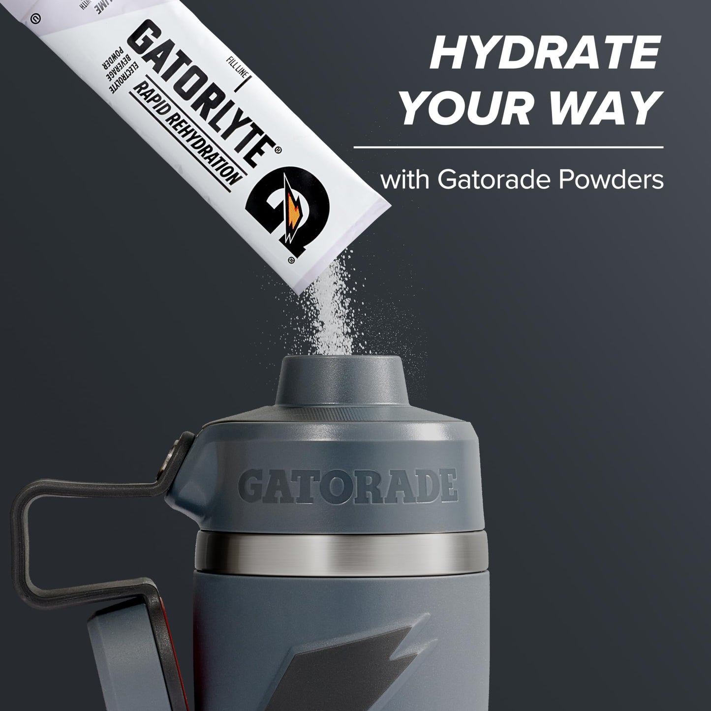 Gatorade 'Overtime' 22oz Stainless Steel Water Bottle, Twist Cap, Grey