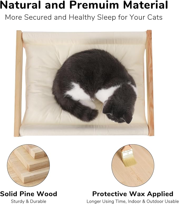 FUKUMARU Large Cat Hammock, Raised Dog Bed for Indoor and Outdoor, Washable