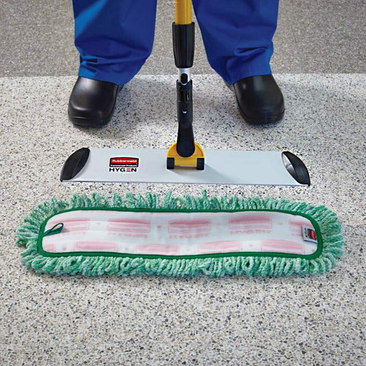 Rubbermaid Commercial Products HYGEN Microfiber Quick-Connect Mop Frame 18 inch Silver for Janitorial/Professional/Industrial Cleaners for Heavy-Duty Floor Cleaning/Mopping/Dusting