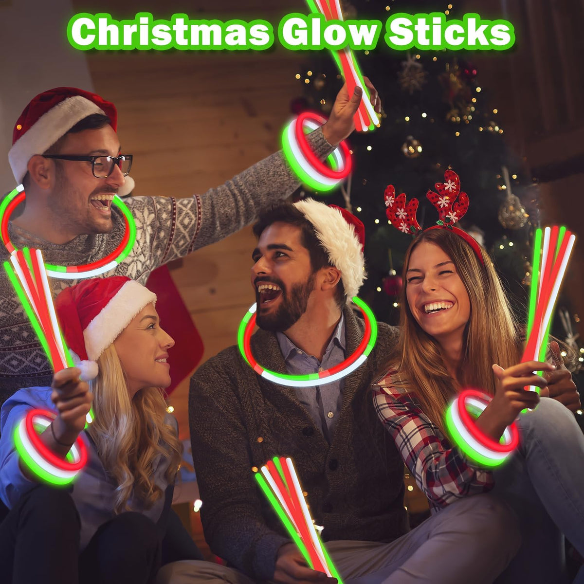 Christmas Glow Sticks Toys Gifts for Kids 72 PCS, Xmas Party Favors Stocking Goodie Bag Stuffers for Toddler, Light up Necklace & Bracelets Accessories,Classroom Prizes Non Candy Treats for Boys Girls