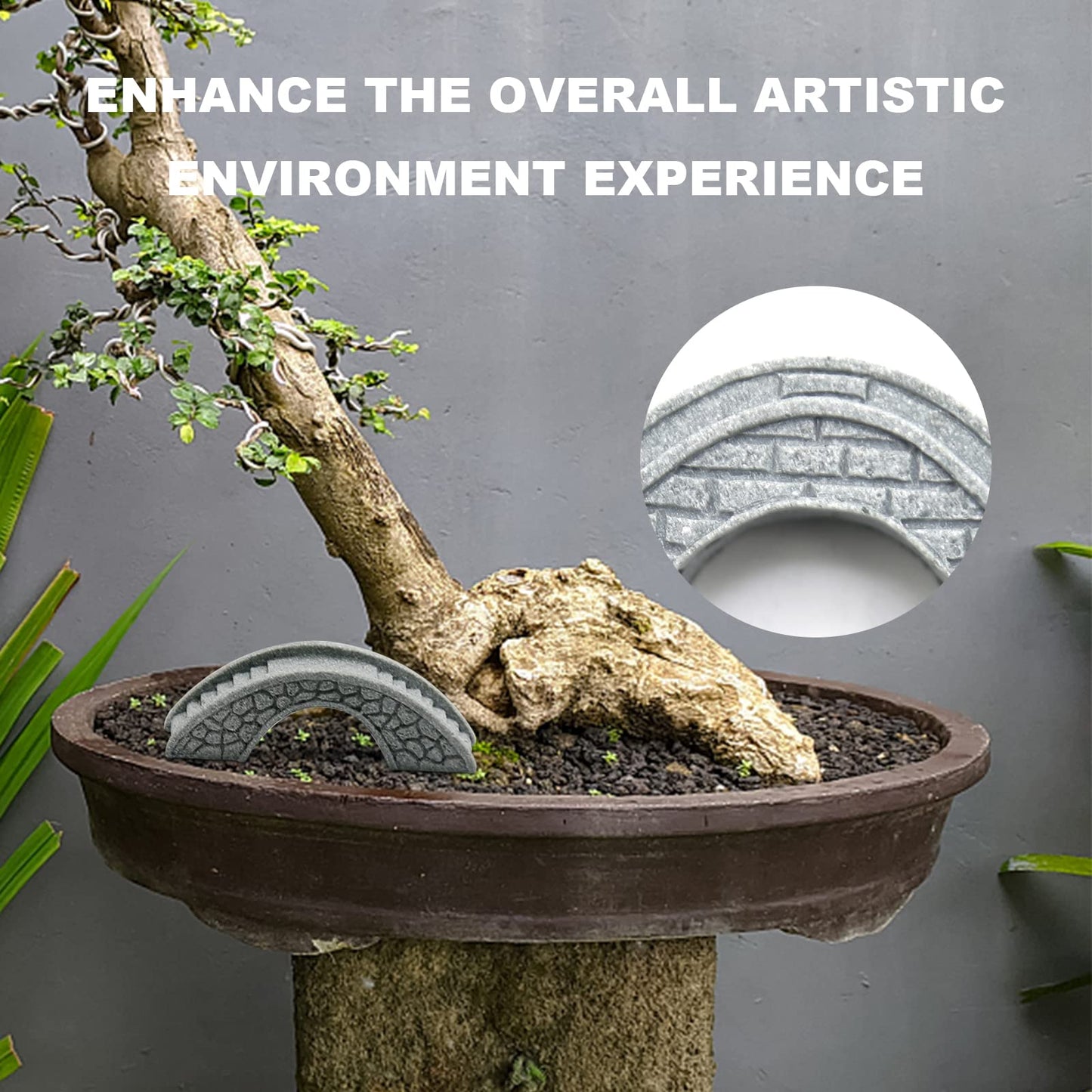 MDEOOSKY 6PCS Mini Stone Bridge Ornaments for Garden Outdoor Decor Porch Yard Potted Plants Micro Landscaping Tiny Home Kit Art Statues Ornament