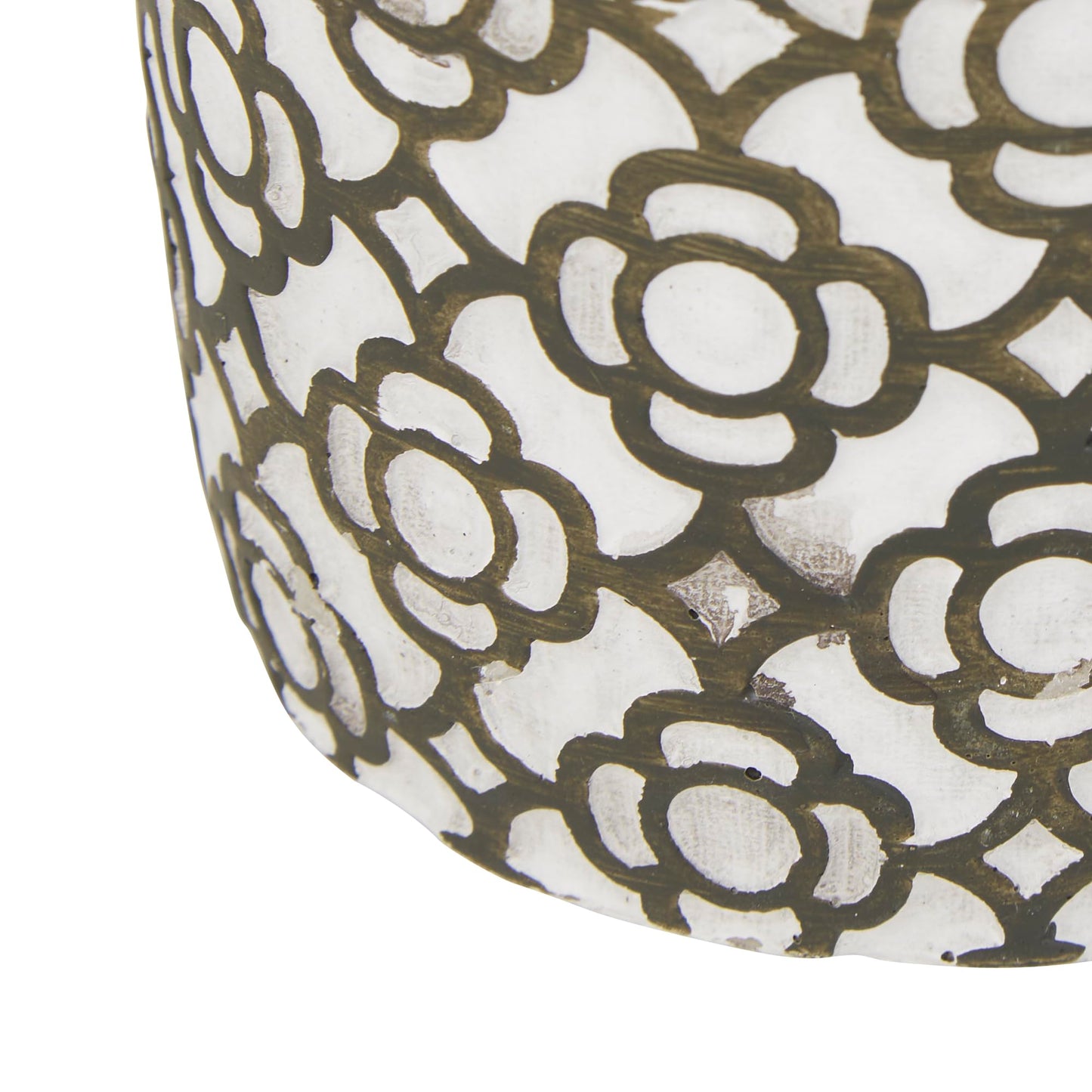 Dark Gray Lattice Cement Flower Pot (Set of 2)