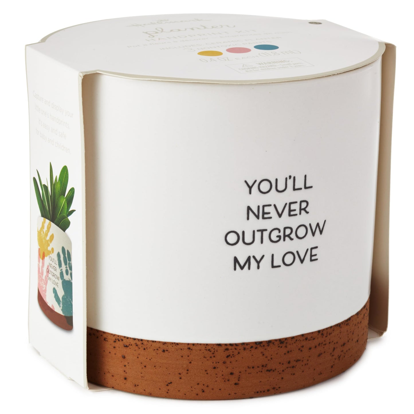 Hallmark Planter Handprint Kit (Never Outgrow My Love) Gift for Mom, Dad, Grandparent for Mother's Day, Father's Day
