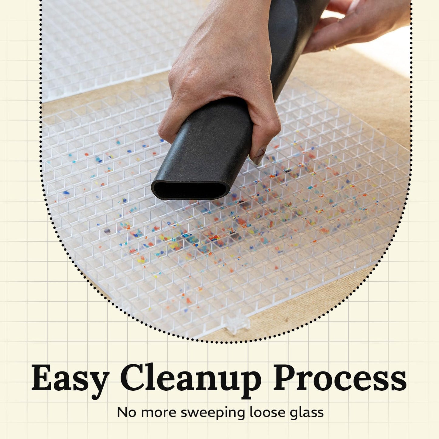Stained Glass Cutting Mat for Crafting, 11.5 X 11.5 Modular Grid Shard Catcher for Stained Glass Supplies and Tools, Small Glass Cutting Board for a Safe, Clean Workspace
