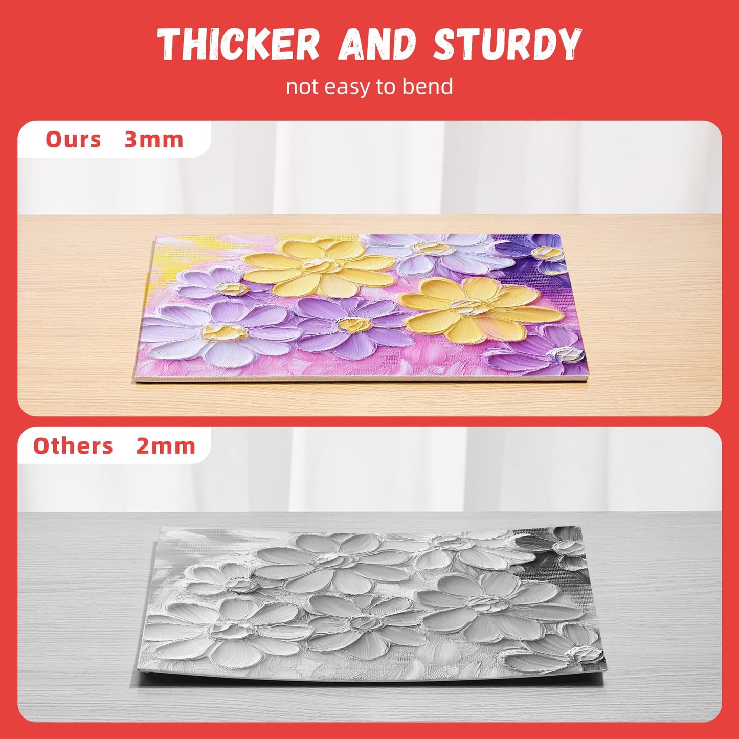 Simetufy 48 Pack 9x12 Inch Canvas Boards, Flat Art Canvas Panels Pre-Primed for Acrylic Painting, 3mm Thick 100% Cotton for Students & Beginners