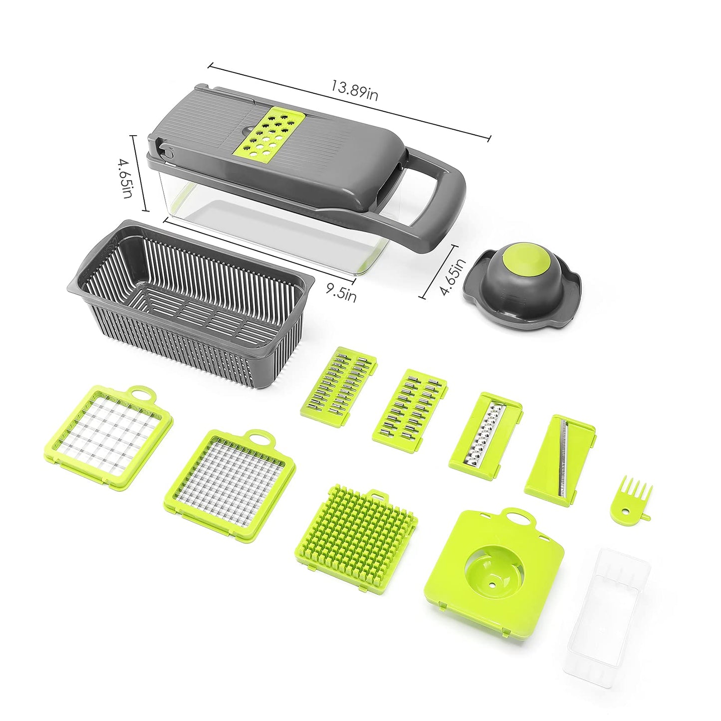 AHCZDDK Vegetable Chopper - Time-and Labor-Saving Food - Pro Onion Cutter and Dicers, 12 in 1 Multifunctional Veggie Chopper, Container for Salad Potato Carrot Garlic…