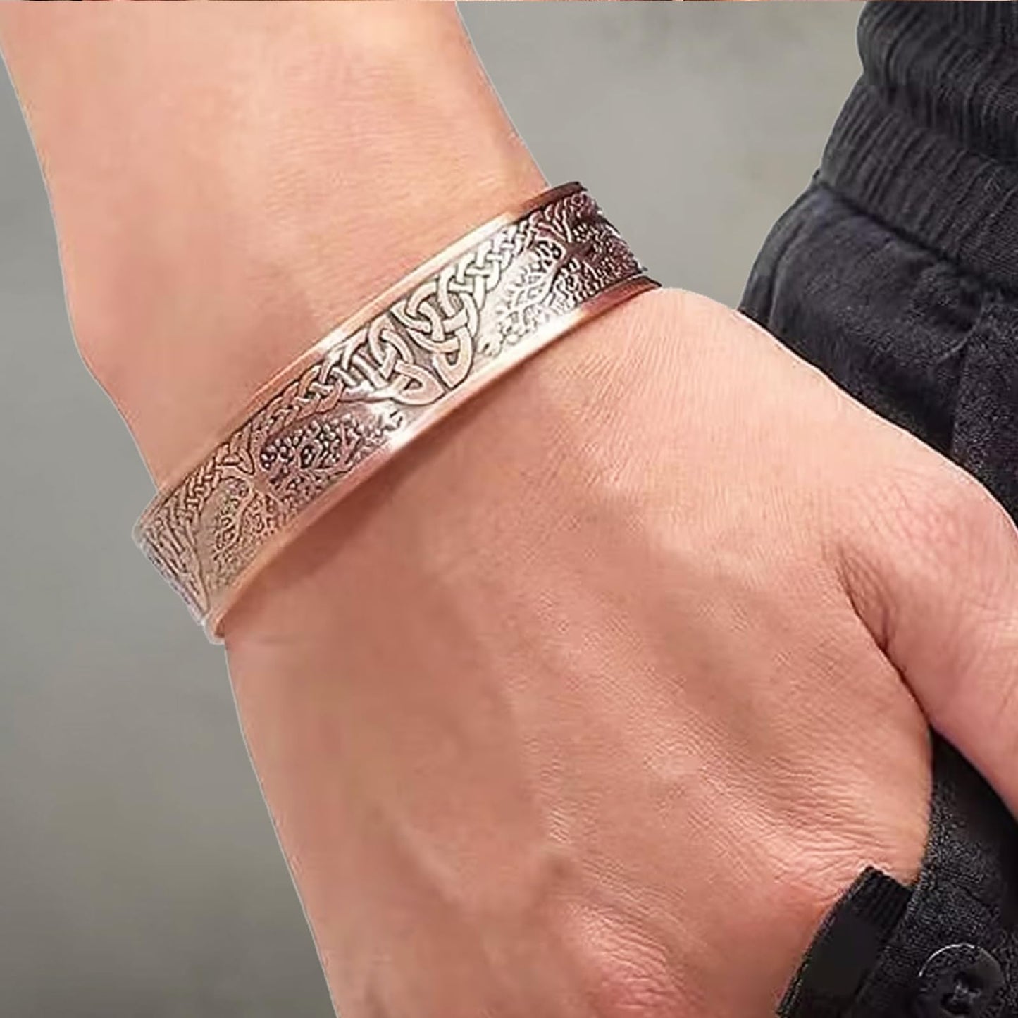 99.99% Pure Copper Magnetic Bracelet for Women, Adjustable Cuff Bangle with 3500 Gauss Neodymium Magnets, Vintage Flower Design (Copper)