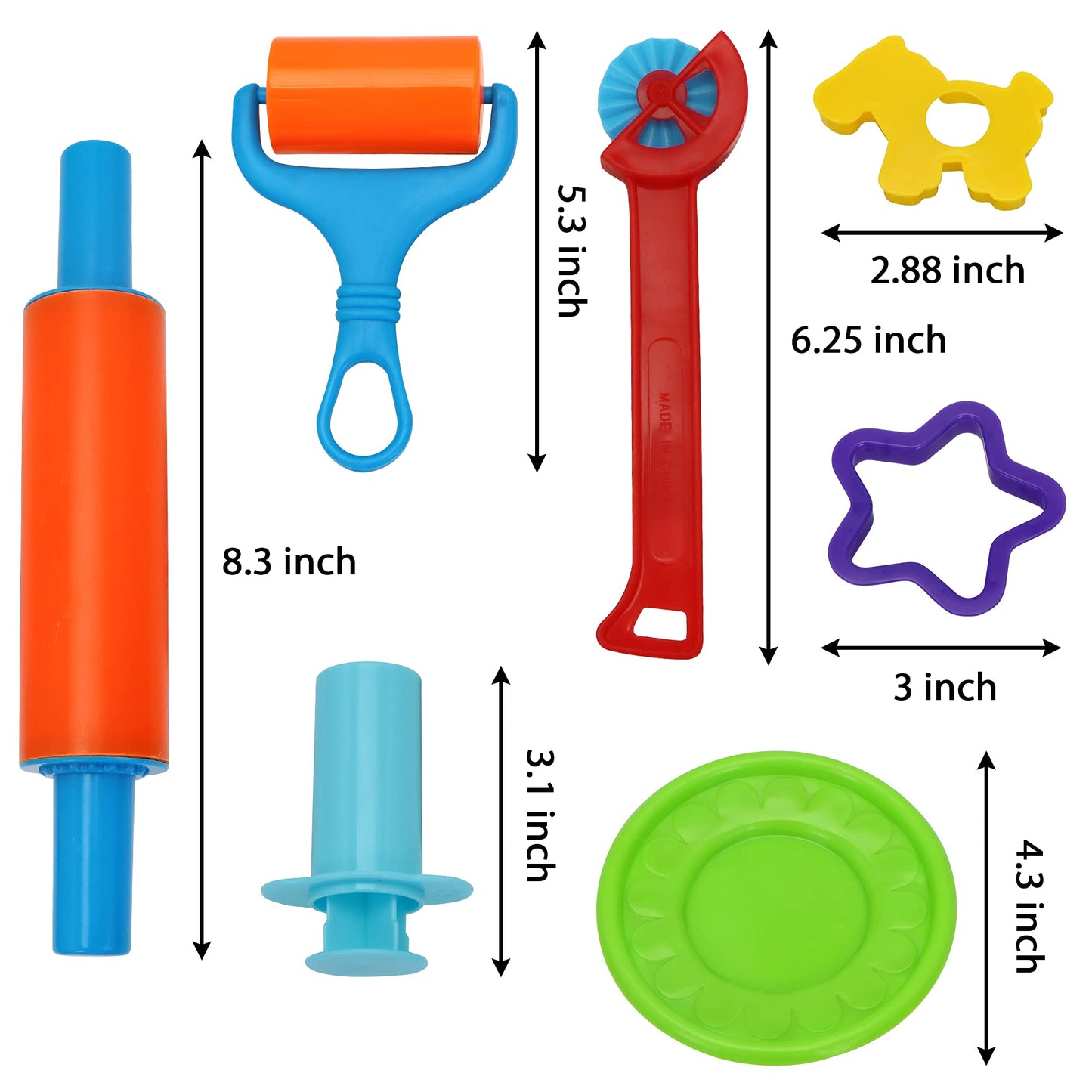 JOYIN 44 Clay Tools Set for Kids, Clay Accessories with Various Plastic Molds, Rolling Pins, Cutters, Gift for Boys Girls
