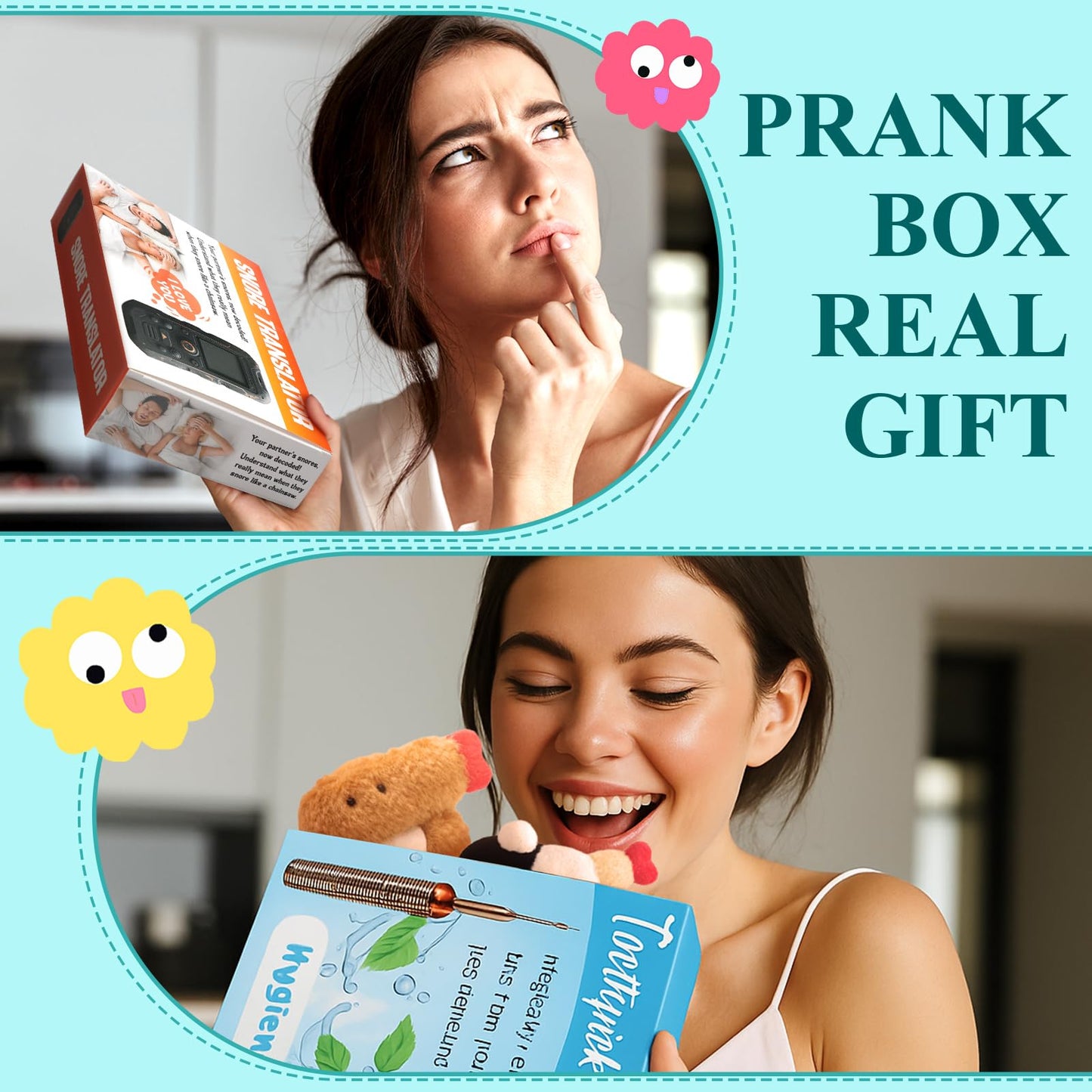 4 Pcs Prank Gift Box for Wrapping Your Real Present Hilarious Fake Gag Gift Box Toothpick Wand Toilet Paper and More in Prank Empty Packaging Practical Joke for Halloween Thanksgiving Christmas