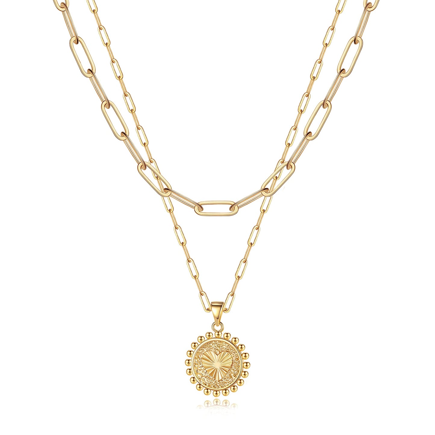 Turandoss Layered Necklace - Adjustable Minimalist Pendant Necklaces Jewelry for Women Choker