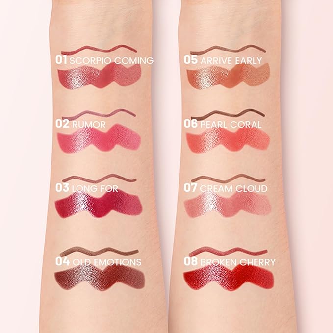 Erinde 2pcs Lip Liner and Lipstick Combo Set, Matte Lipliner Pencil & Hydrating Lip Gloss Makeup Kits for Women, Waterproof, Long Lasting, Highly Pigmented, Nude Brown Natural Lipstick, 04