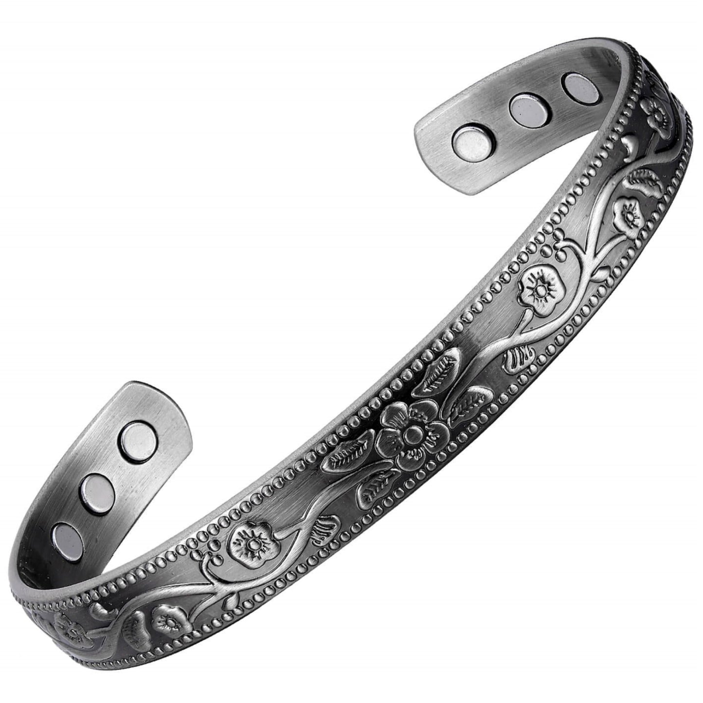 Earth Therapy Women's Iron Flower Magnetic Bracelet - Adjustable Sport Band with Ultra Strength Magnets