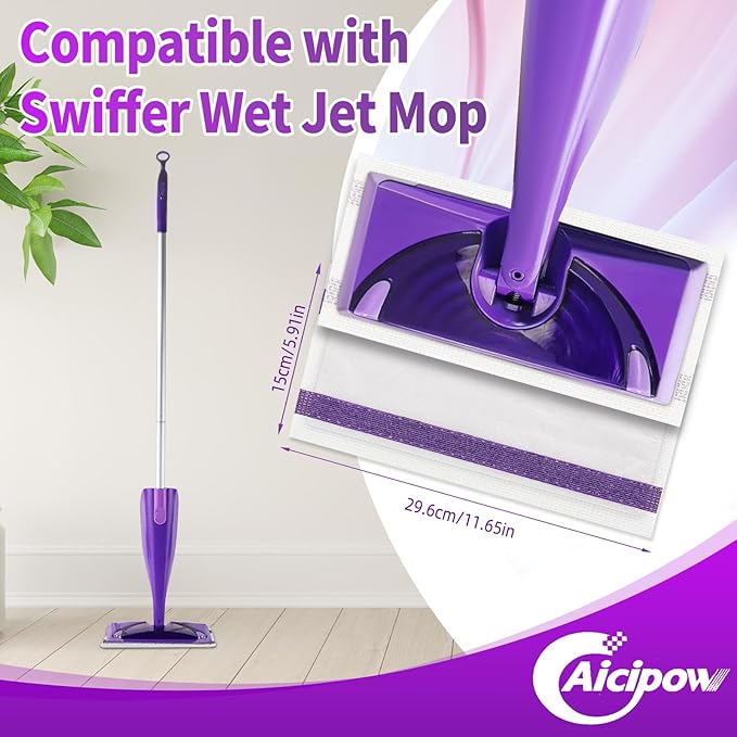 40 Counts Disposable Mop Pad Refills for Wet Pads Refill, Replacement for Wet Jet Disposable Wet Jet Hardwood Floor Spray Mop Pads Refills, Thickness & Absorbent