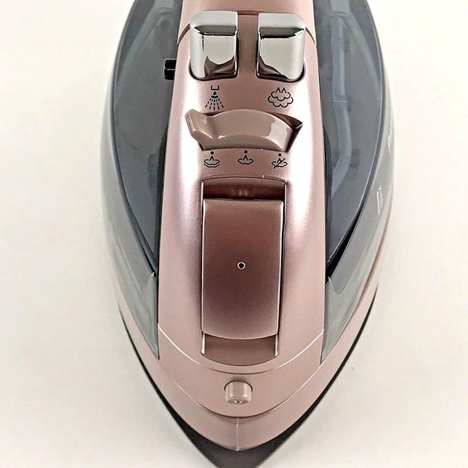 Panasonic Rose Gold 360 Freestyle Cordless Iron NI-WL607 - Portable Steamer for Clothes with Ceramic Charging Base, Vertical Steam Irons, Compact Heavy Duty Press Ironing Machine, 1500 Watts