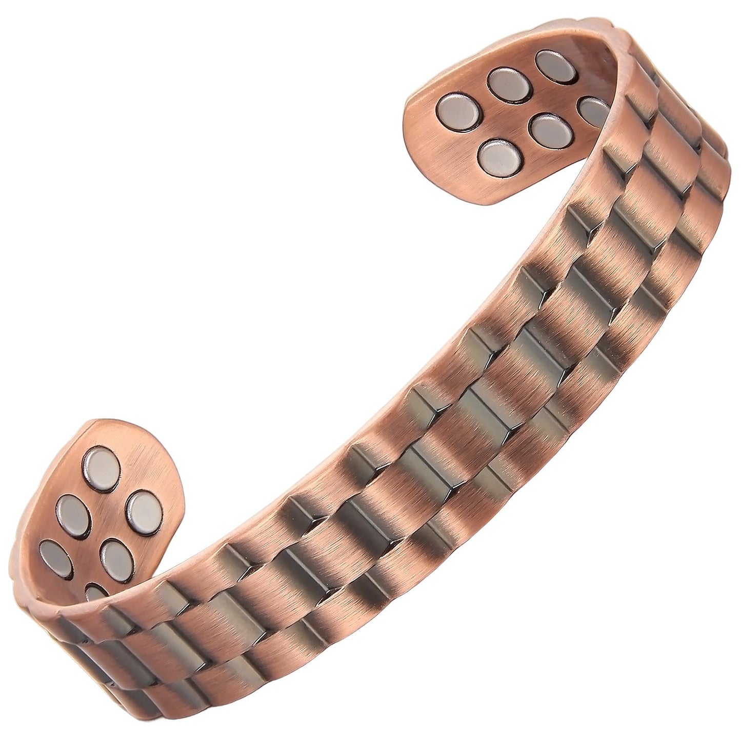 MagEnergy Copper Bracelet for Men, 18X Strength 3500 Gauss Magnetic Bracelets, Adjustable Cuff Bangle Jewelry Box, Magnetic Therapy Field