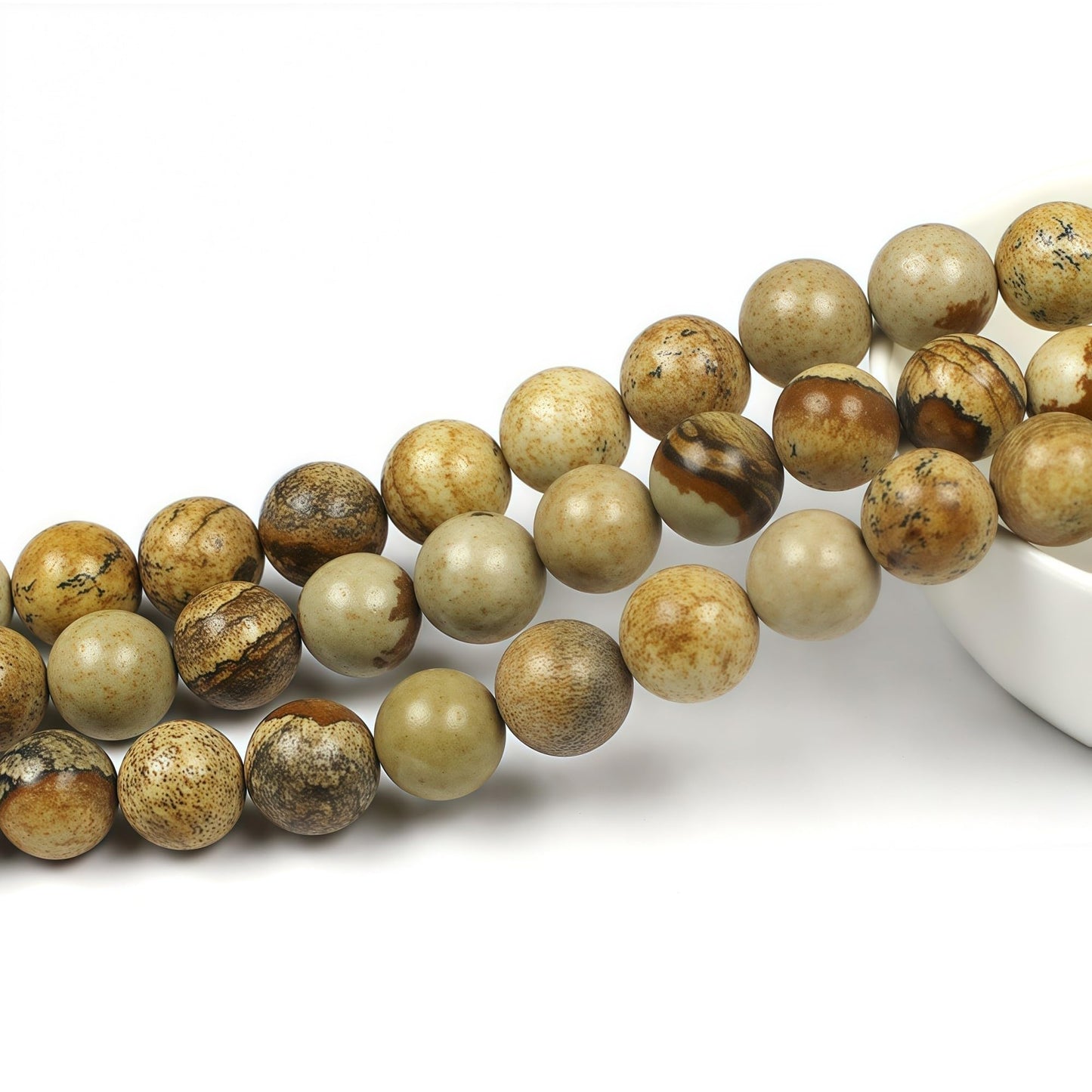 MJDCB AAA Natural Picture Beads Stone Beads for DIY Bracelet Making Strand 15" (10mm)