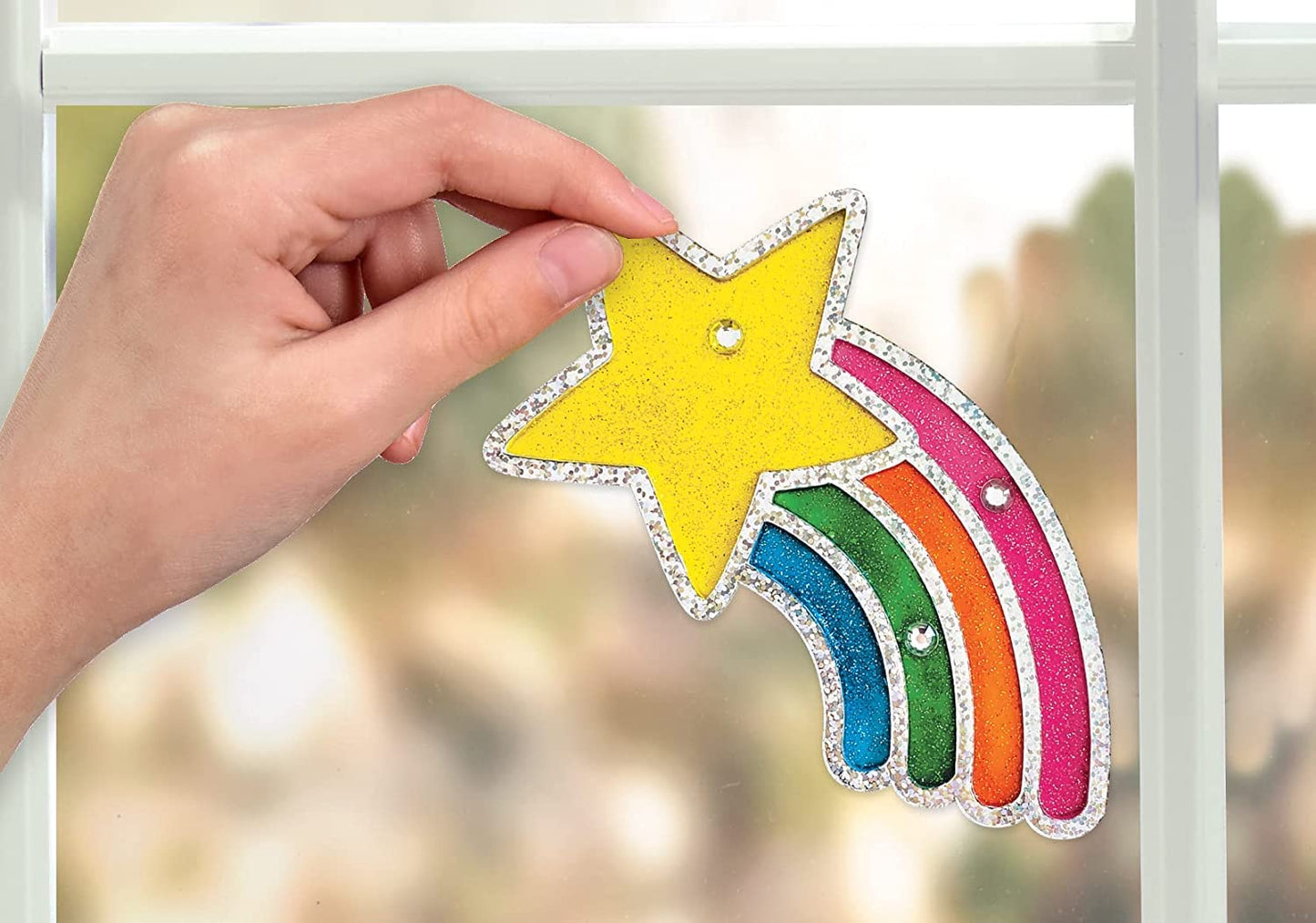 Creativity for Kids Easy Sparkle Window Art Kit | Make 7 Colorful Window Art Designs with Paint & Sparkle | Relaxing DIY Craft & Creative Activity for Kids Everywhere (Ages 6+)
