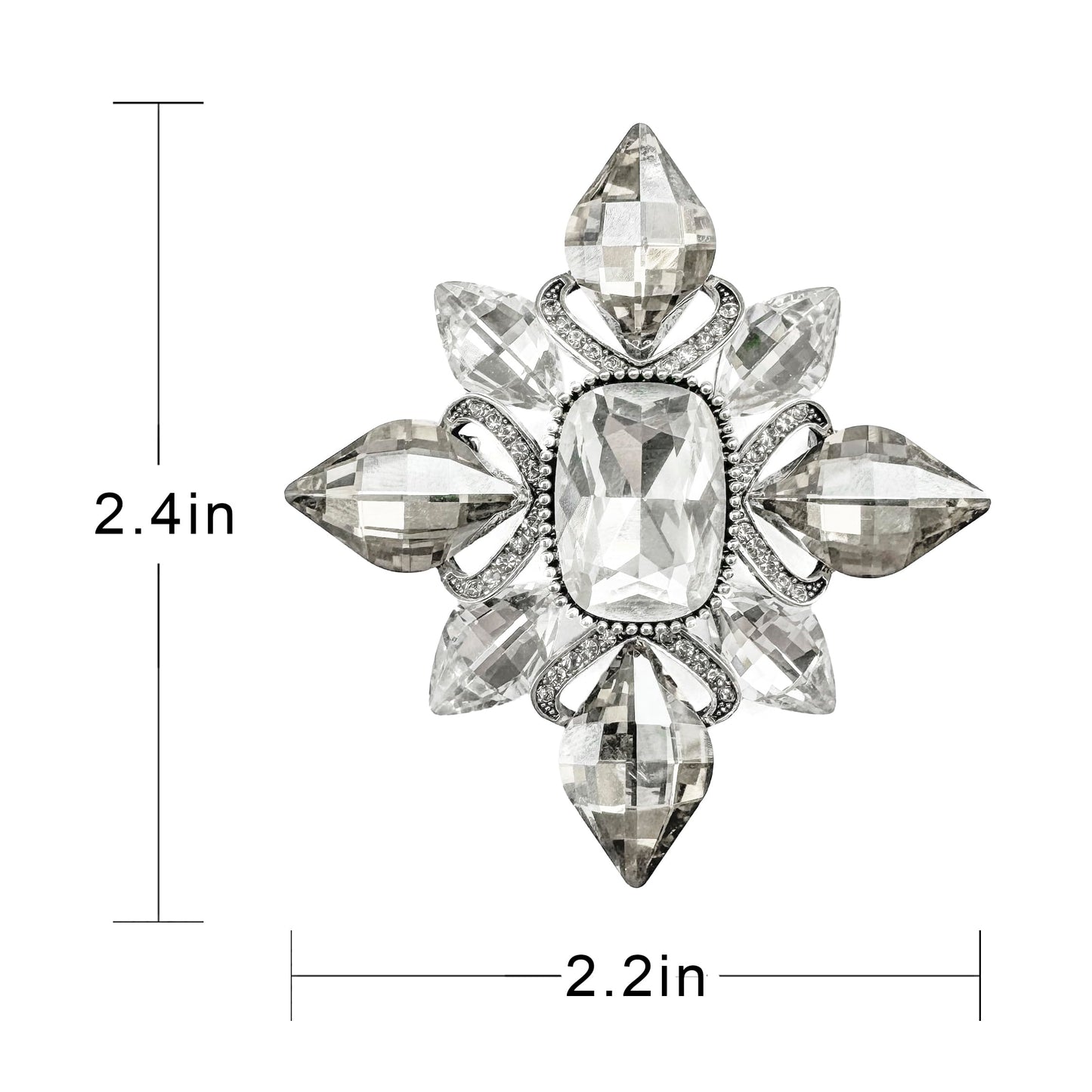 SinglinArt Brooches for Women Flower Rhinestone Crystal Jewelry