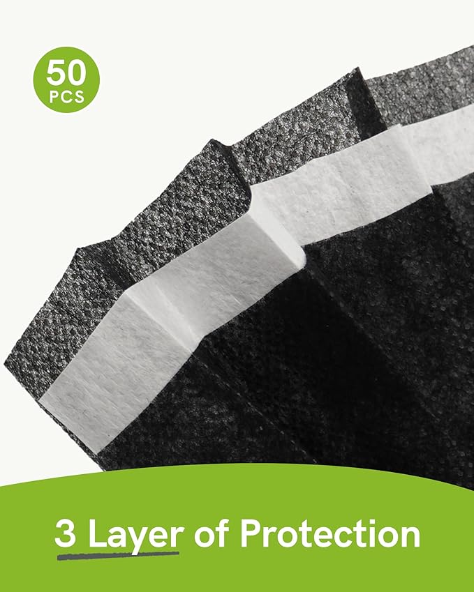 FriCARE Made in USA Disposable Face Masks, 3-Ply ASTM Level 3 Medical Grade, Breathable & Comfortable for Adult Daily Work/Sun Protection, 50 Pack Jungle Mist