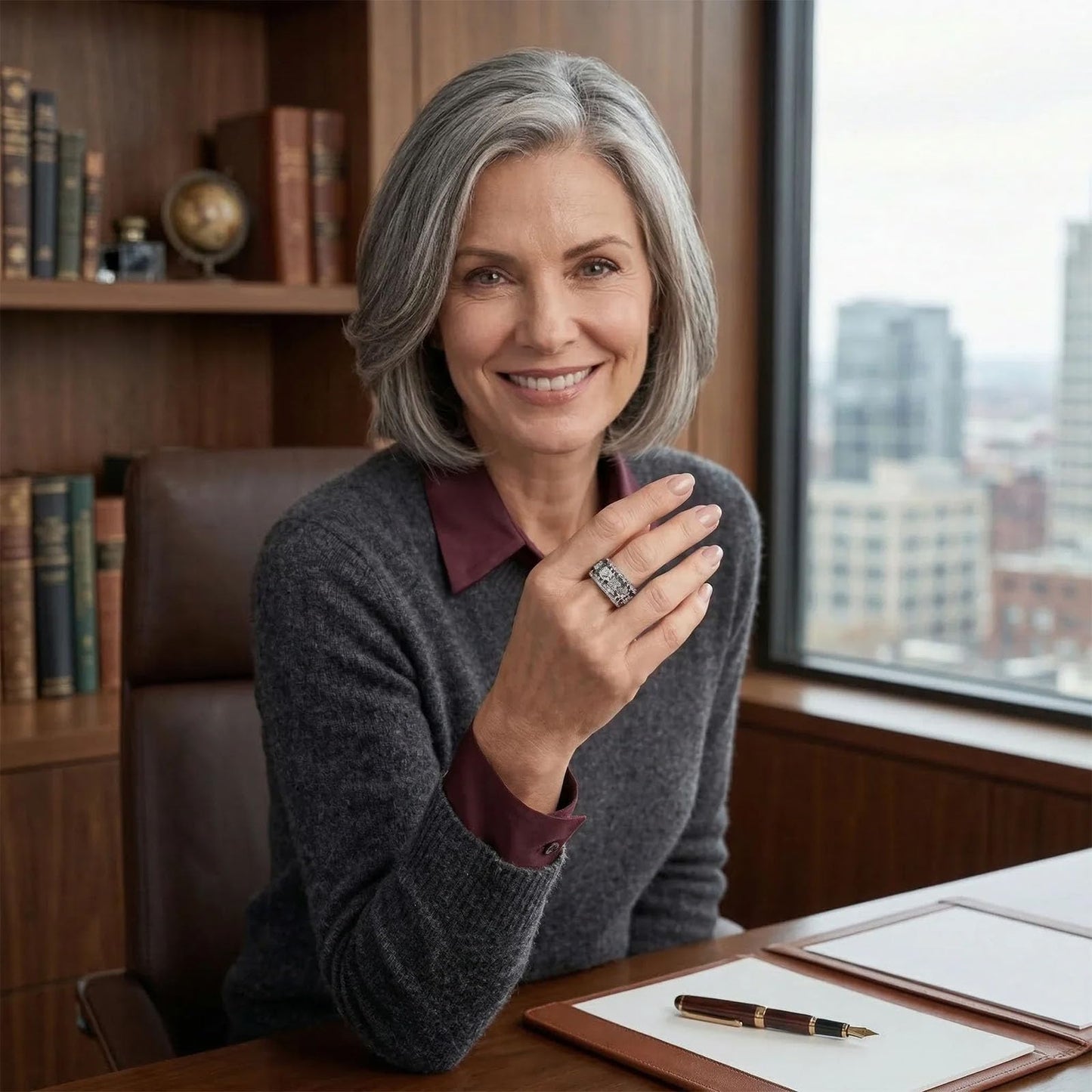 Xarewx Mindfulness Rings for Women, Fidget Ring, Adjustable Anti-Anxiety Fidget Rings, Menopause and Stress Ring, Calm & Everyday Wear (3pcs, 6)
