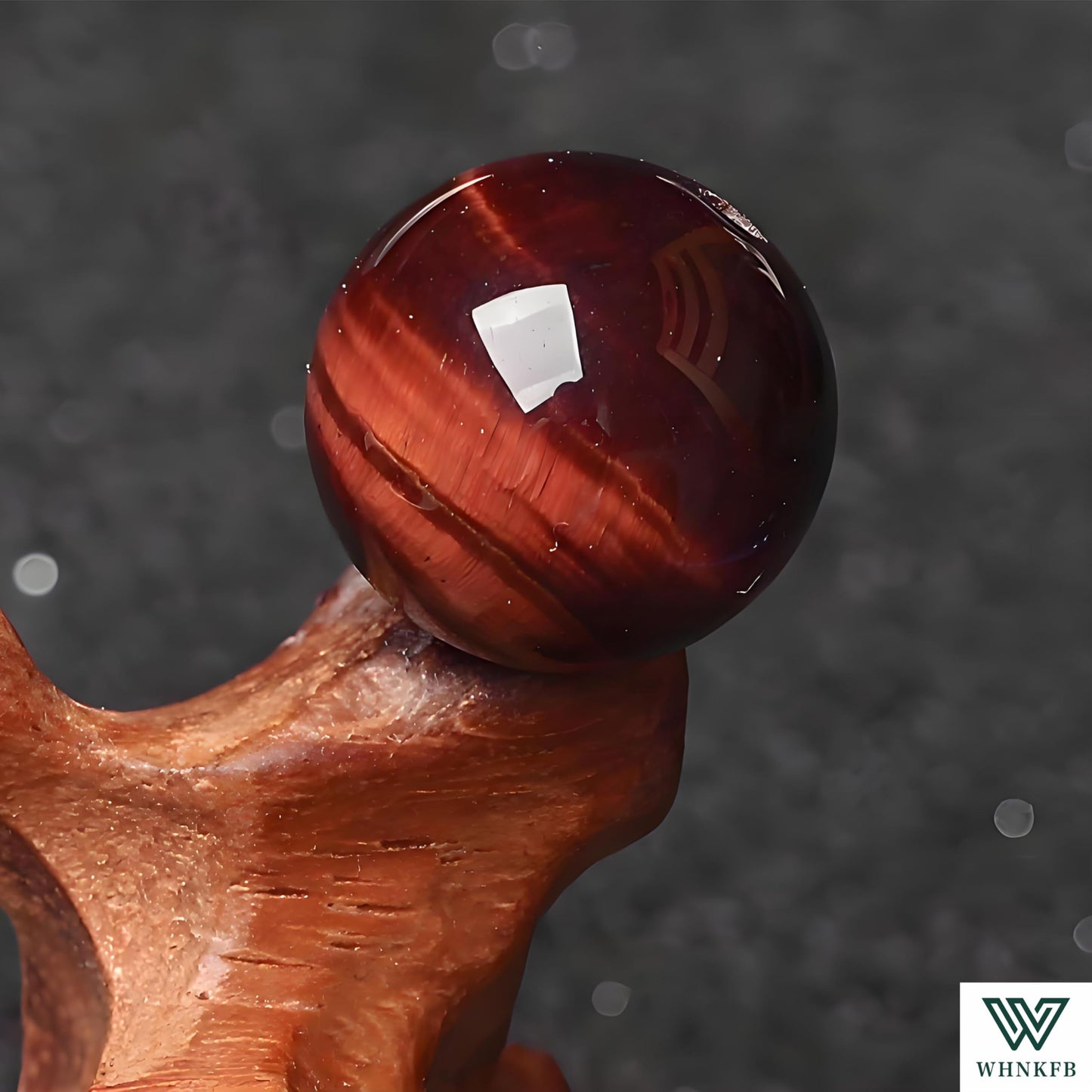 WHNKFB 8mm 50PCS Natural Red Tiger's Eye Round Beads, Smooth Polished Loose Gemstone Beads for Jewelry Making Craft - 4mm 6mm 8mm 10mm Options with Free Elastic Cord