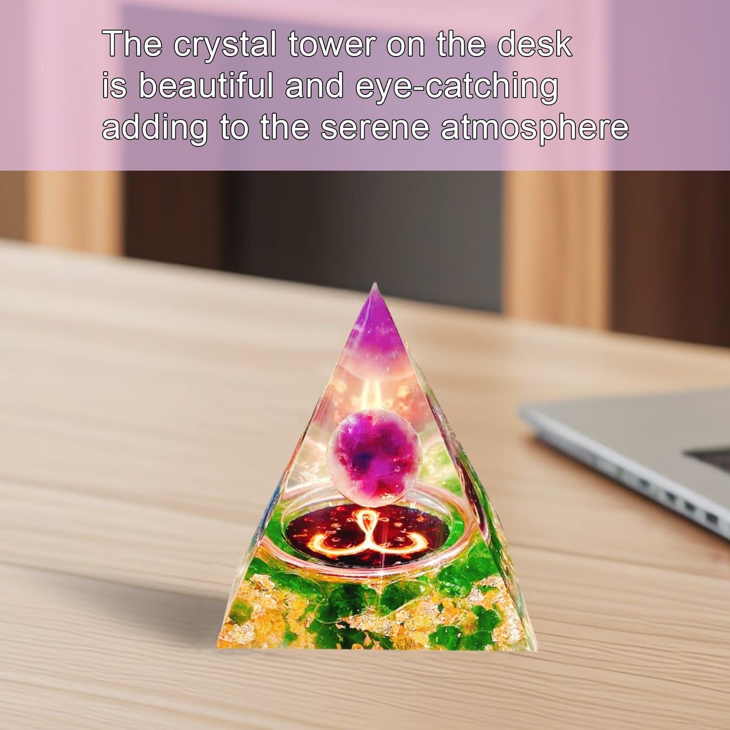 Saefheled Twelve Constellations Aries Orgone Pyramid,Natural Amethyst&Green Glaze Orgonite Crystal Healing Pyramid for Protection Chakra,Unique Constellation Pyramids for Positive Energy,Money Health
