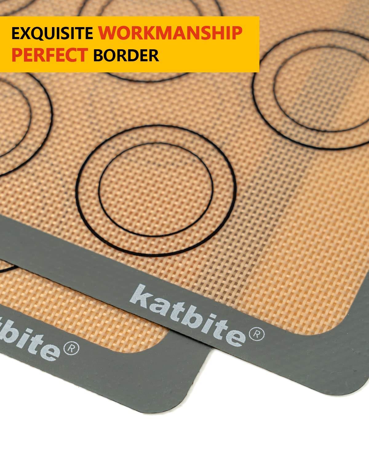 Macaron Silicone Baking Mats, Katbite Silicone Macaroons Baking Mat Set of 2 Half Sheet (11 5/8" x 16 1/2") Reusable & Nonstick Macarons Baking Supplies Silicone Bakeware Mats for Macarons Cookies