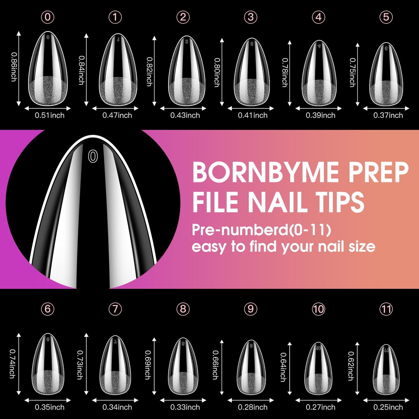 BORNBYME Extra Short Almond Soft Gel Nail Tips,120PCS Pre Buff Full Cover Shaped Nail Extenison Tips Half Matte Gel Nail Tips Acrylic False Nail Tips