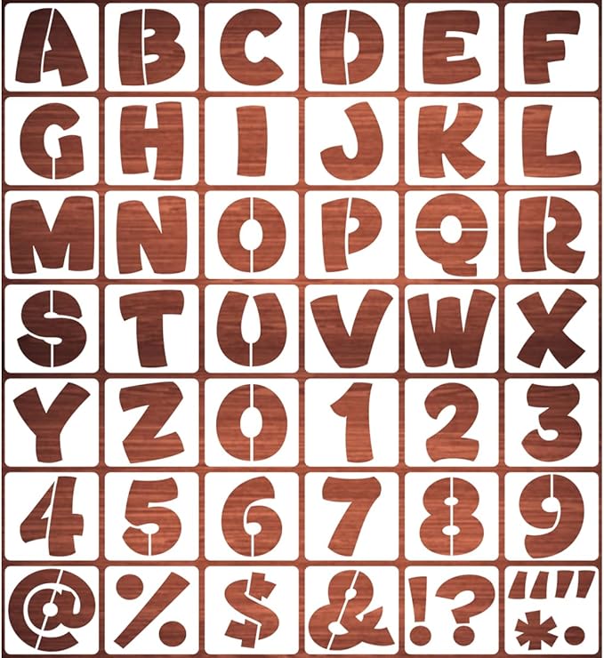 REOLAN 8 Inch Letter Stencils for Painting - 42 Pack Alphabet Letter and Number Stencil Templates with Signs for Painting, Reusable Letters and Numbers Stencils for Chalkboard Wood Signs & Wall Art
