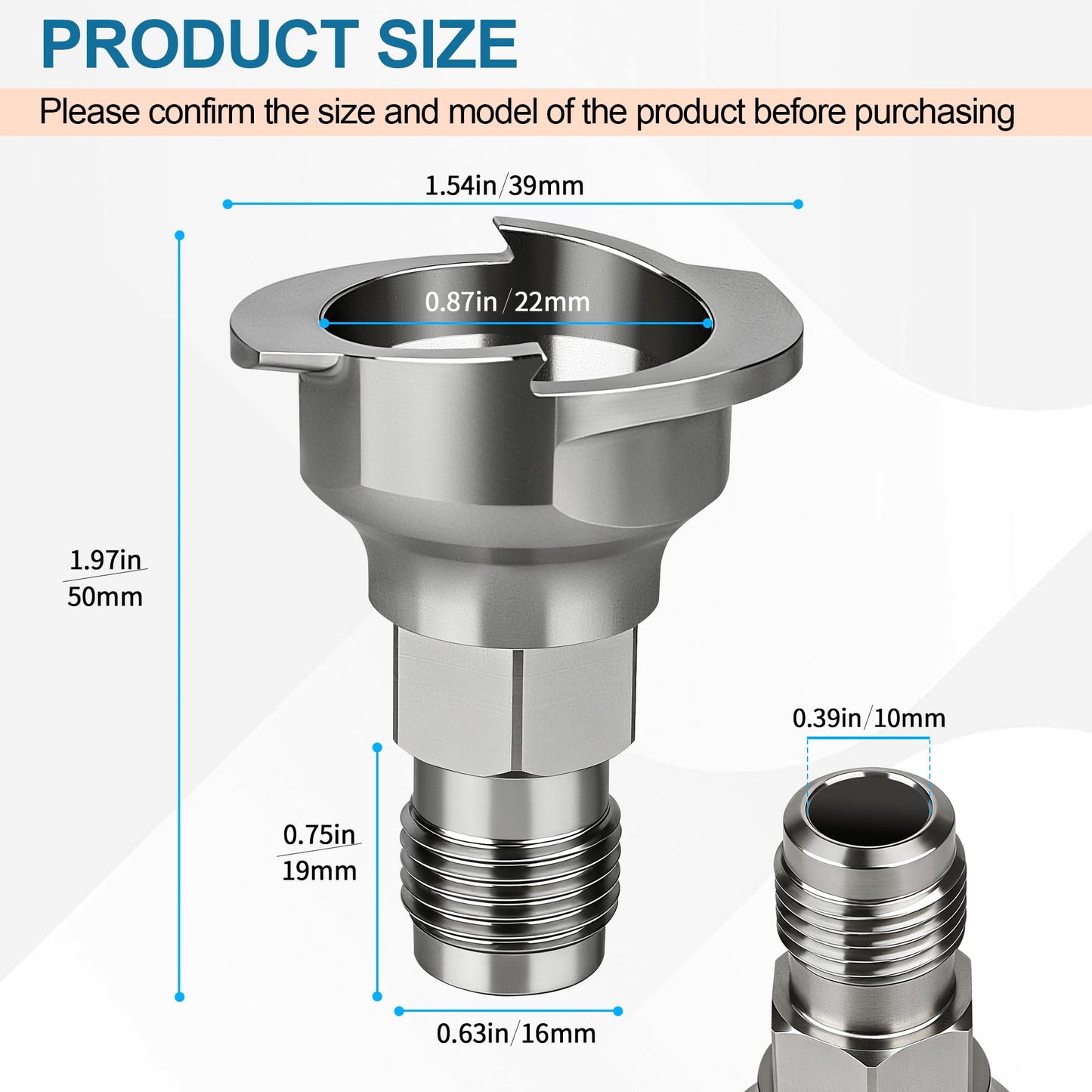 Dinlon Spray Paint Gun Adapter#S27, 26119 Spray Gun Adapter Fit for 3M PPS 2.0 Spray Cup System, 16 mm Male 1.5 mm Thread Adapters Compatible with Graco Snap-On TranStar DeVilbiss Binks Matco Spray