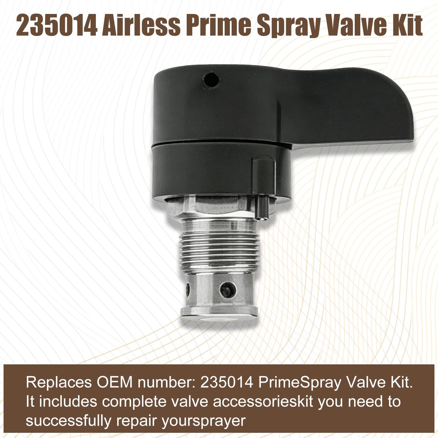 235014 Airless Spray Prime/Drain Valve - Compatible with Graco 210/230/390/395/490/495/595 & 3400 - Aftermarket Replacement for Airless Paint Sprayer & Spray Gun Part