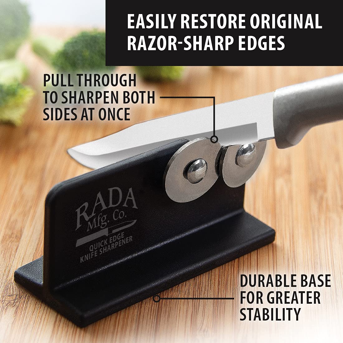 Rada Cutlery All-Star Paring Gift Set (S52) with Quick Edge Sharpener (R119), 6-Piece Knife Set and Knife Sharpener, Stainless Steel Blades, Silver Handle