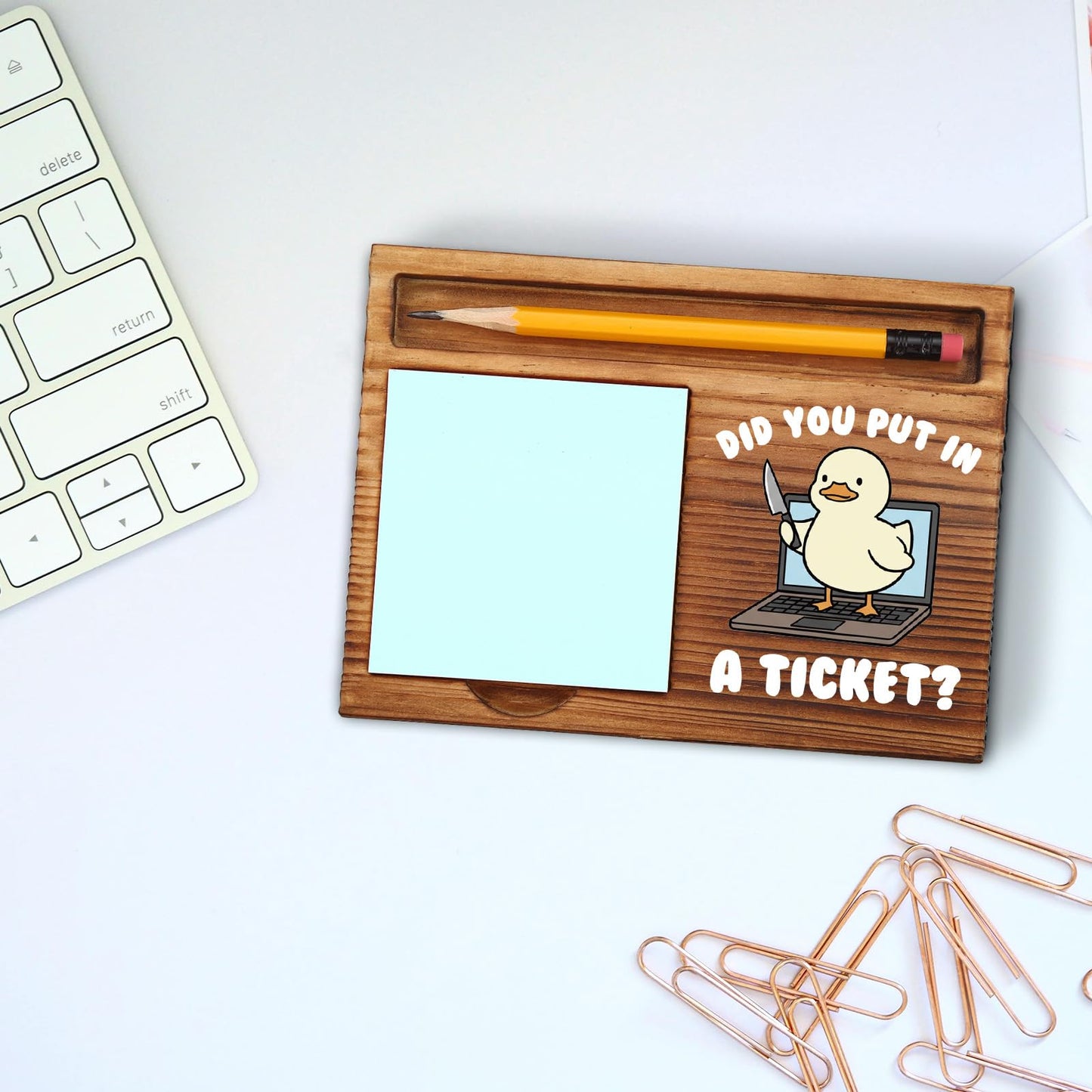 Funny Did You Put in a Ticket Goose Sticky Note Holder, Sarcastic Work Burnout Humor Gifts for Women Men Project Manager Technology Developers IT Technician Coworker Friend ZSS108