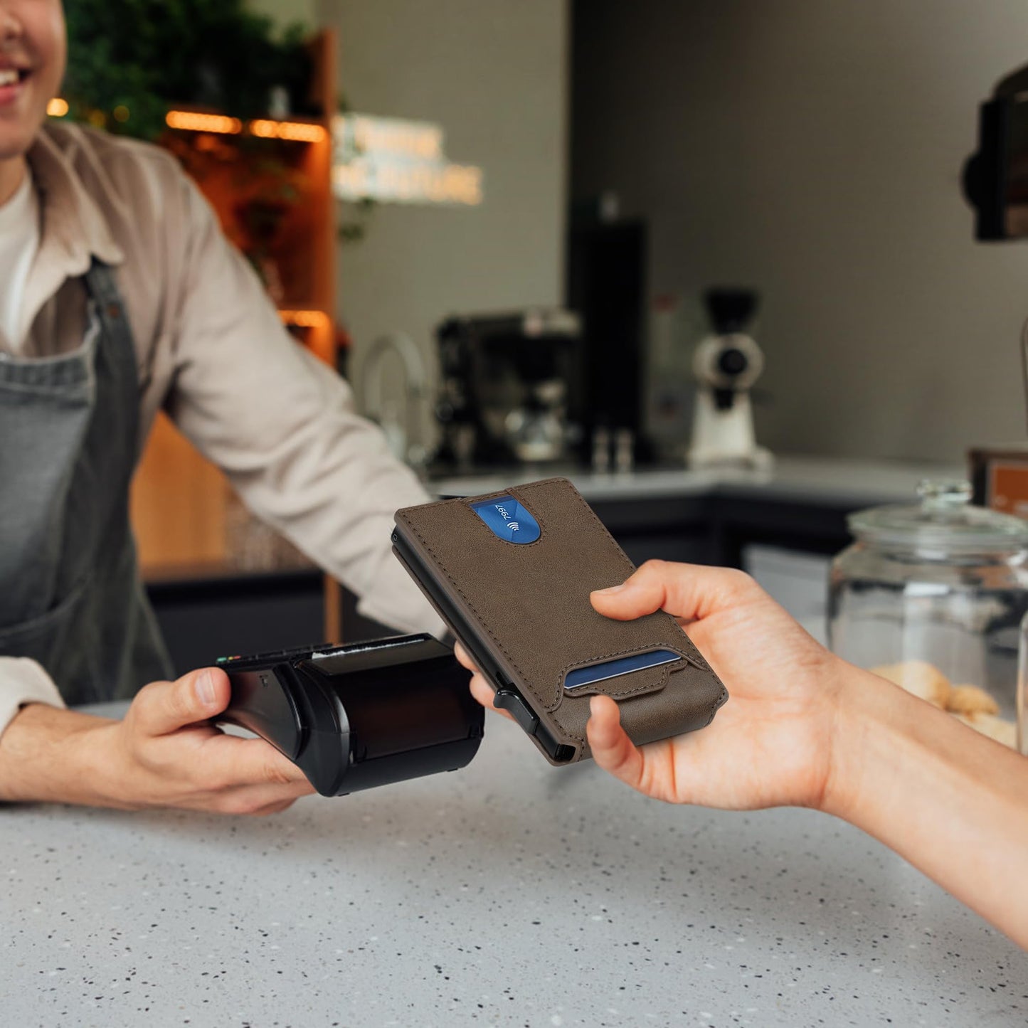 Card Wallet for Men Slim Minimalist: Smart Pop Up Wallets with Money Clip - RFID Front Pocket Credit Card Holder - Gift for Men Husband