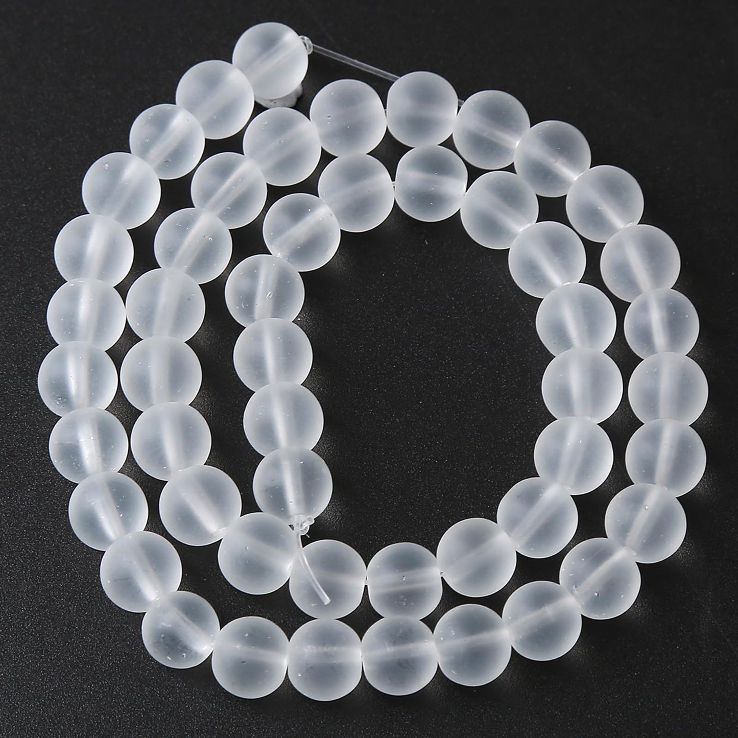 180pcs 4MM Matte White Crystal Glass Natural Stone Beads Round Loose Crystal Energy Beads for Jewelry Making DIY Bracelet Necklace 2 Strands 32"