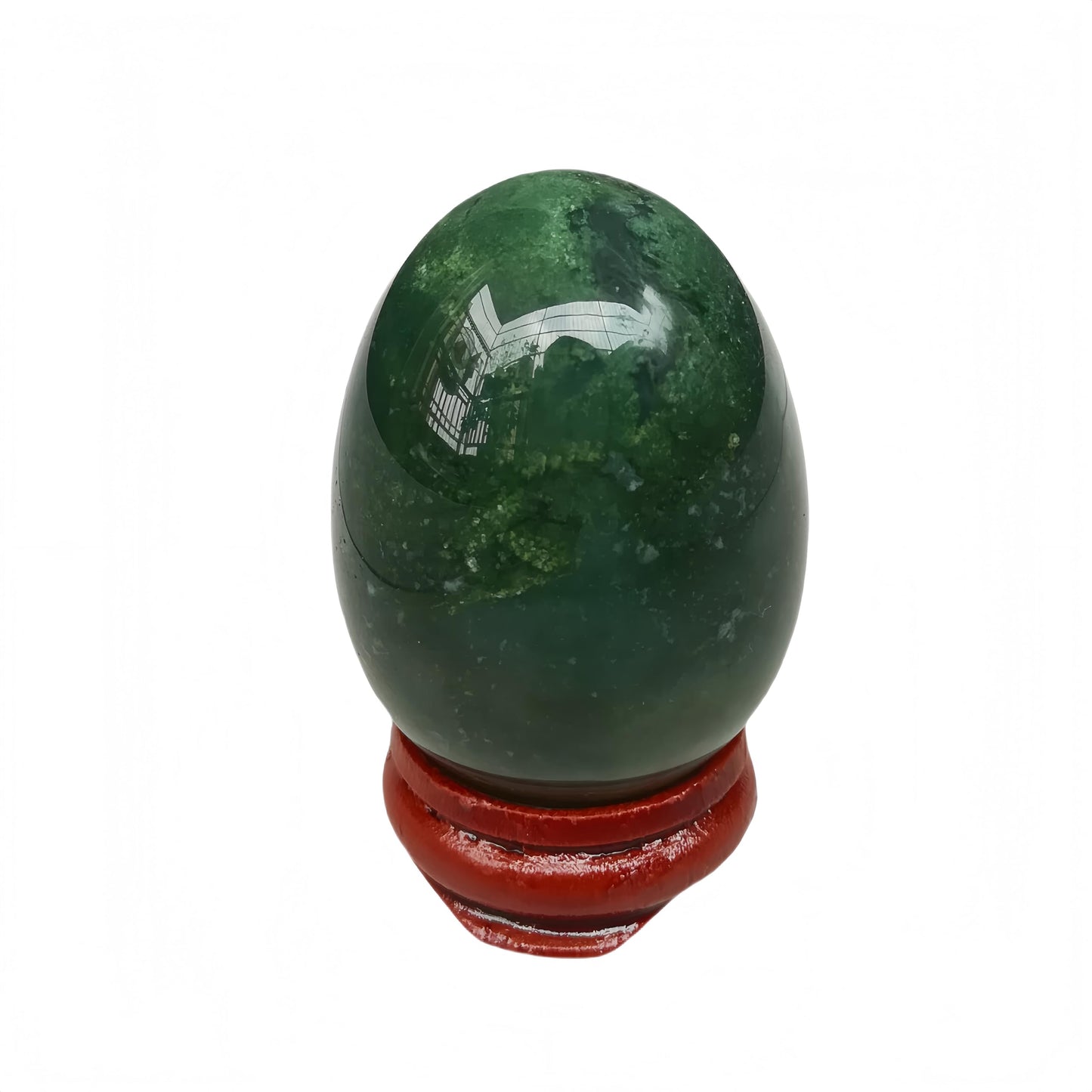 Sunshcat Natural India Agate Egg Shaped Meditation Chakra and Home Decor Balance Crystals and Healing Stones Statue Set,35 * 50mm Easter and Thanksgiving Gift,with Wooden Bracket