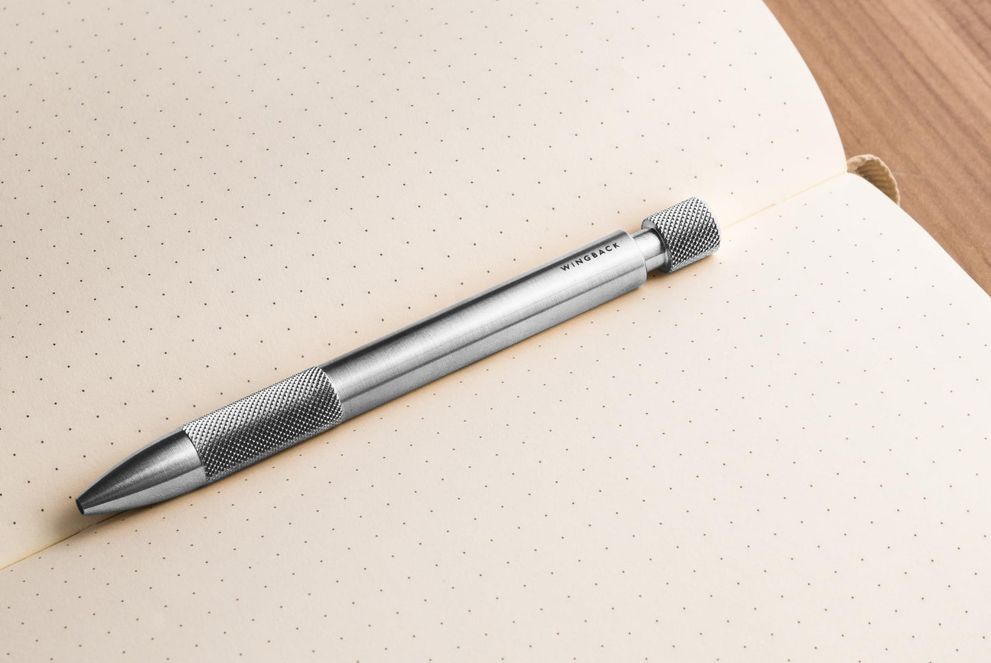 Wingback Mechanical Pen | Luxury Precision Pen with Fisher Space Ink Cartridge, Heavyweight Metal Writing Pen, Made in England (Steel)