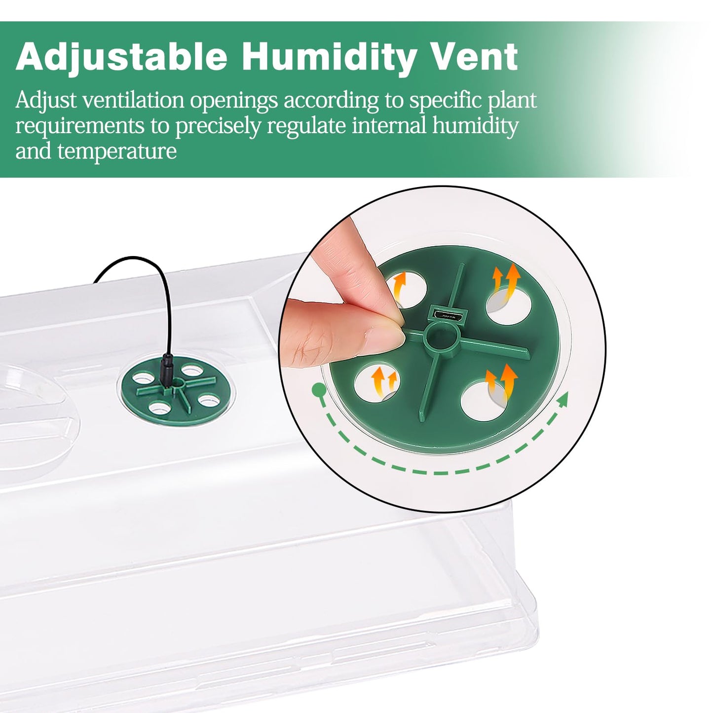 Niuyhe 5 Pack Humidity Dome for 1020 Tray with Grow Light, 21.25"×11.02" Propagation Seed Cloning Lid Adjustable Vented for 10 X 20 Inch Plant Seed Starter Pots