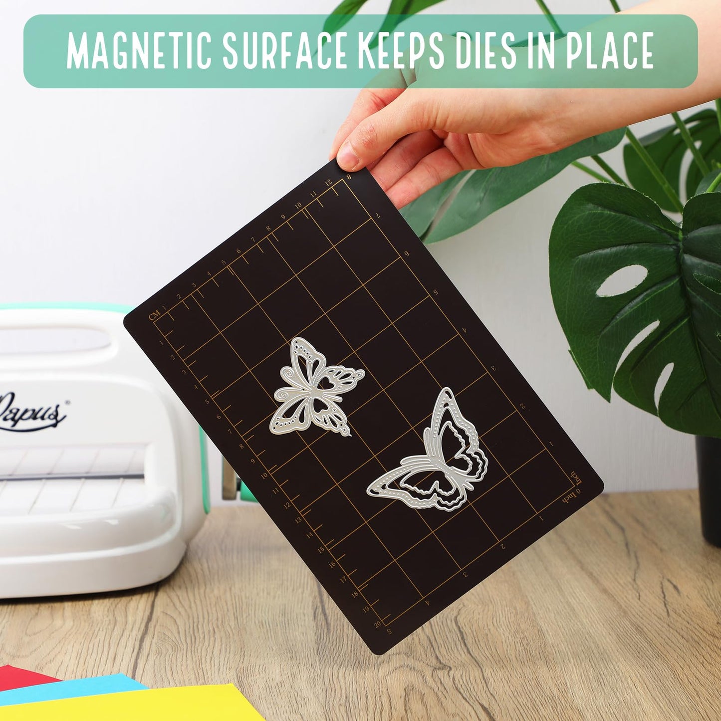 Threehoney 3 Pcs Die Mats Set 6'' x 9" Include Magnetic Shim with Card Size Grids and 2 Pcs Acrylic Cutting Plates for Die Cutting Machines Embossing Crafting Accessories