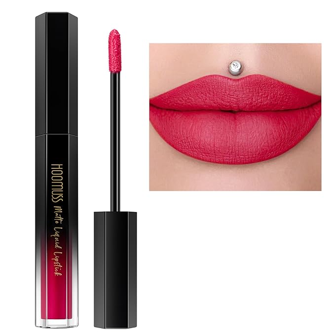 Red Lipstick Long Lasting, Matte Liquid Lipsticks for Women Non Transfer Smudgeproof Smooth and Easy to Appy Cruelty Free Lip Color, M52 Fudge Red