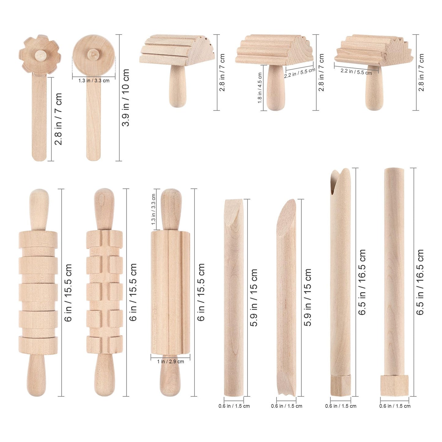 DOITOOL 1 Set Wooden Clay Molding Tools Plasticine Shaping Tool DIY Craft Kit for Children