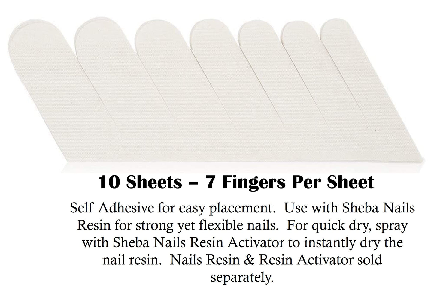 SHEBA NAILS Official Brand Fiberglass Nail Wrap Self-Adhesive Pre Cut Fingers, 70 Finger Tabs