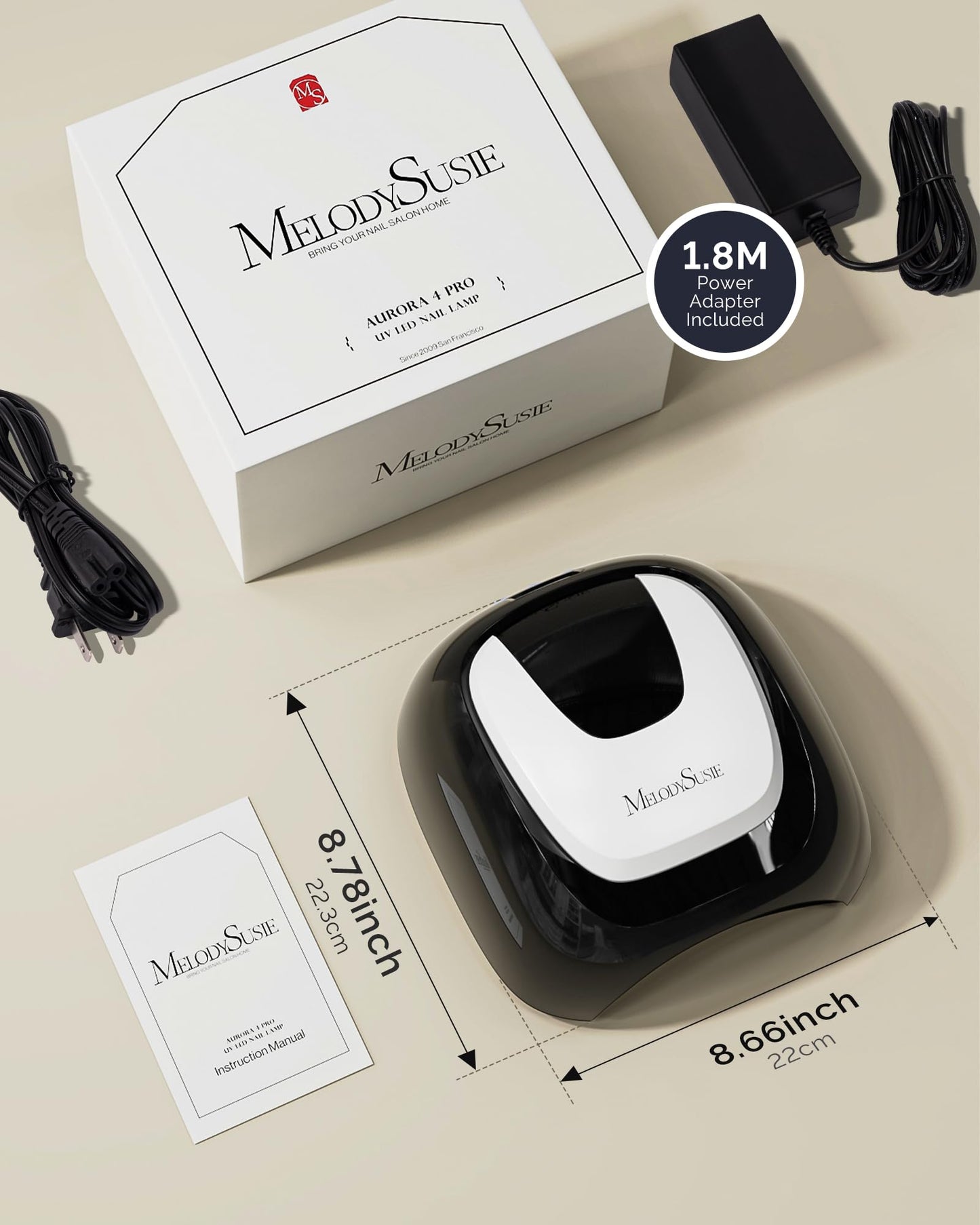 MelodySusie Professional Metal Base UV Nail Lamp, S-Pro27T Fast Curing Nail Dryer with 3 Timers & Smart Sensor for Salon Cures All Gels, Especially Hard, Extension, Acrylic & Chrome Gel Polishes