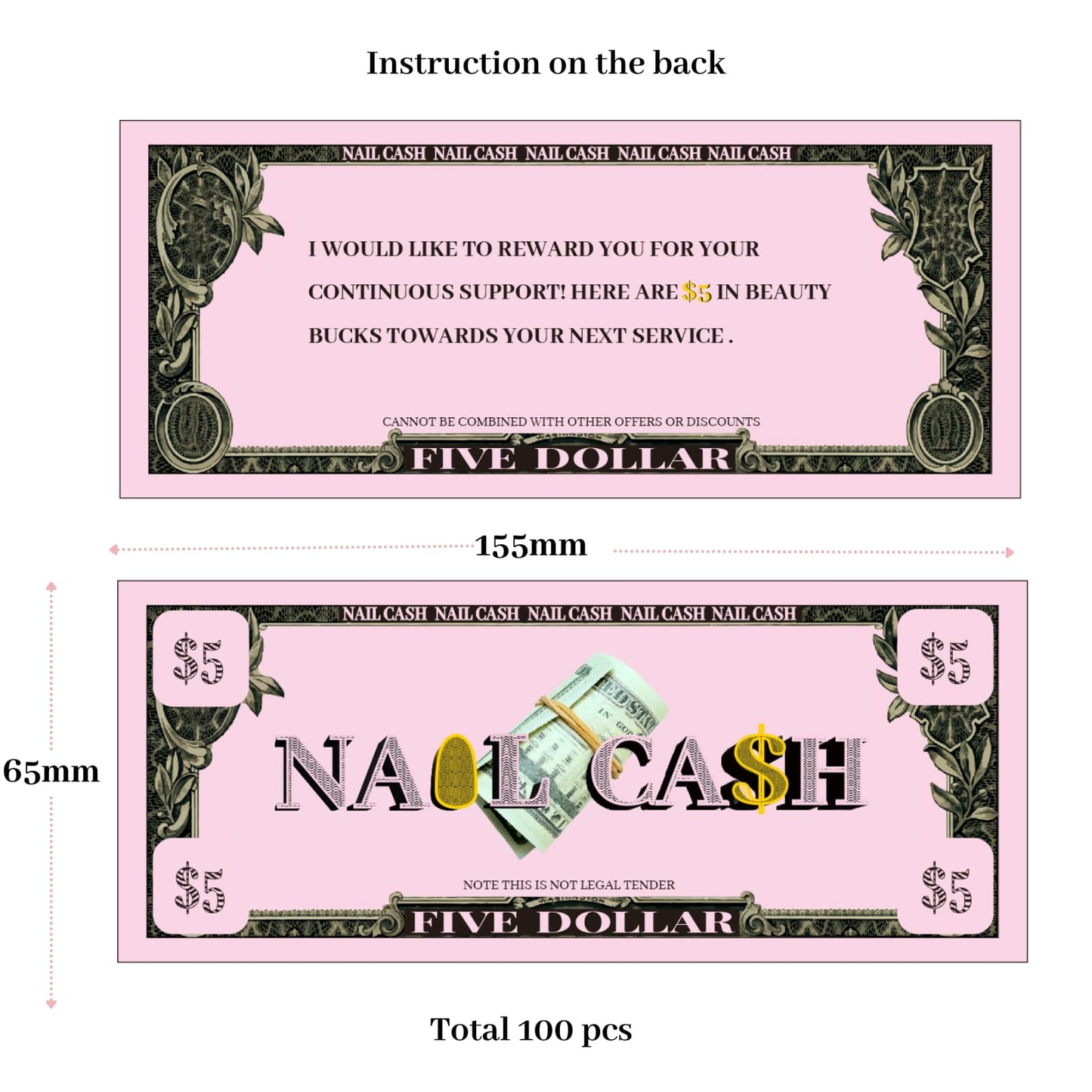 Nail Client Loyalty Reward Card + Ocean Nail Charm Bundle