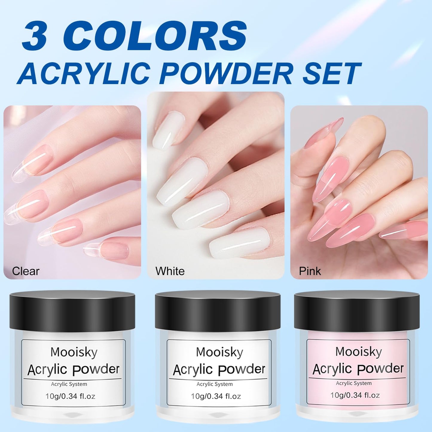 Major Dijit Acrylic Nails Starter Kit with LED UV Lamp – Acrylic Powder, Nail Drill, Nail Design Kit, Nail Brush, Nail Tips, Top coat & Base coat – Complete Home Manicure Set