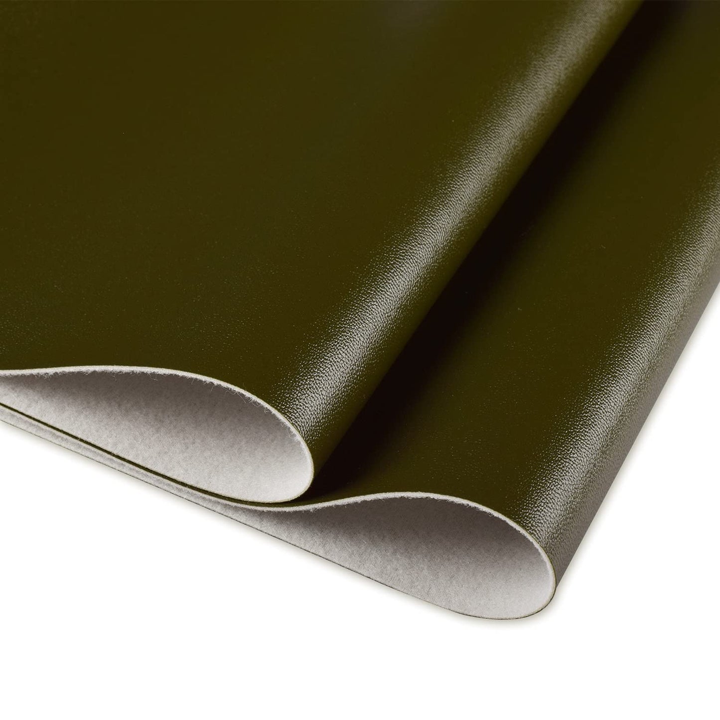 HGUAN Smooth Solid Color Olive Green Faux Leather 12"X53"(30cmX135cm),Faux Leather Sheets Roll Very Suitable for Making Crafts, Leather Earrings, Bows,Sewing (Olive Green)