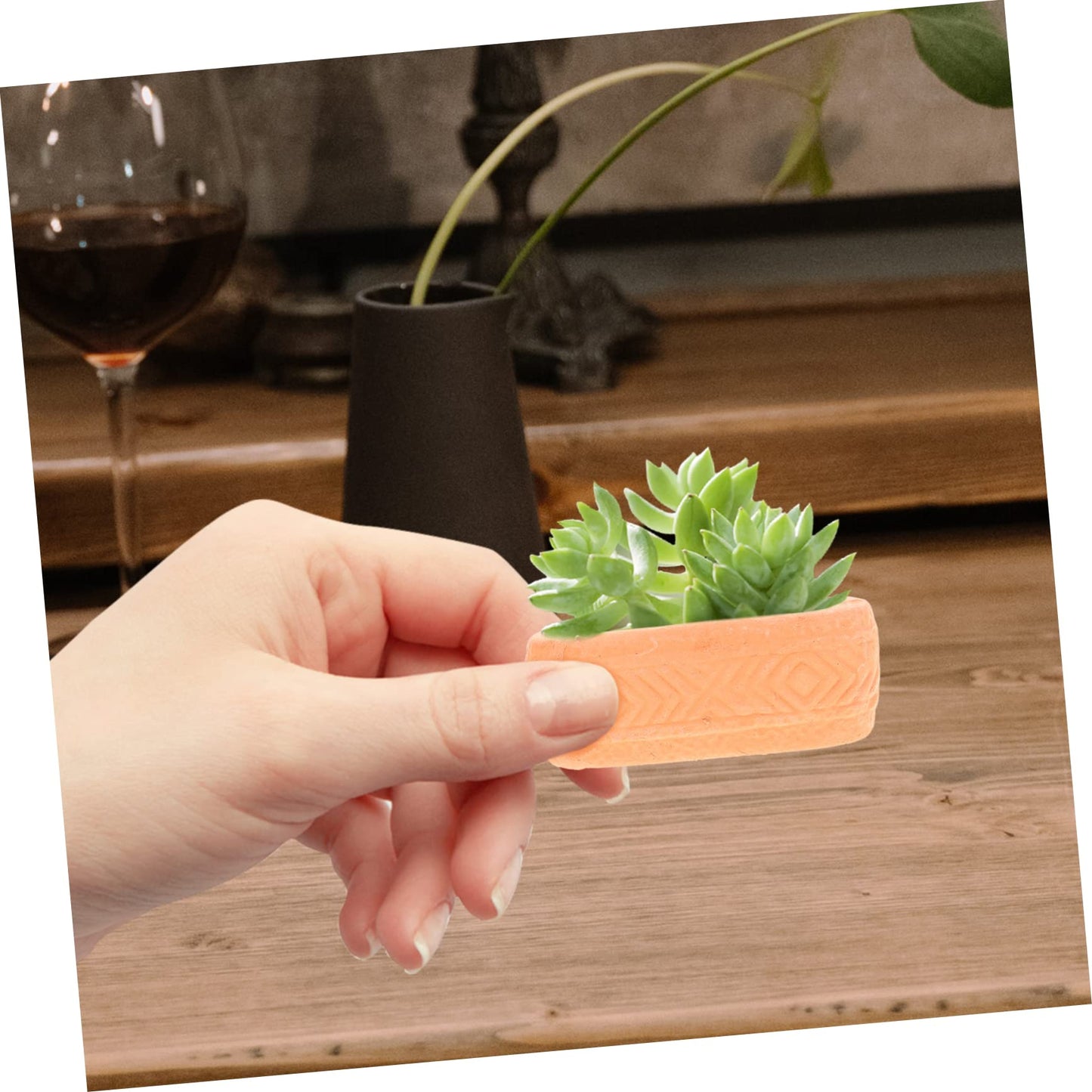 ORFOFE Mini Ceramic Nursery Pots 6-Pack Lightweight Plant Containers with Drainage Holes for Seedlings Succulents Indoor Gardening 1.88X0.70X0.70In