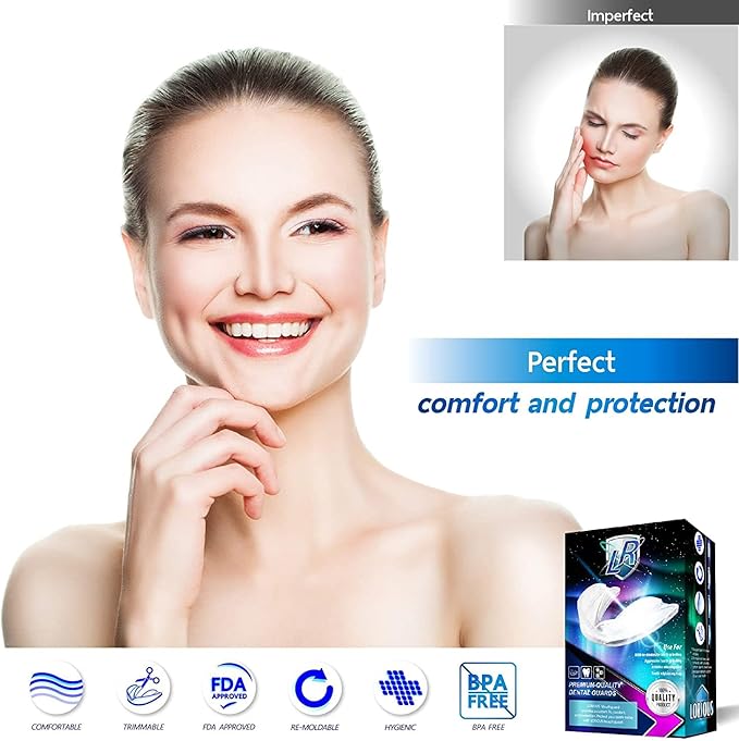Moldable Mouth Guard for Teeth Grinding, Customizable Boil-and-Bite Mouthguard for Clenching, Dental Protection for Adults, Teens and Kids