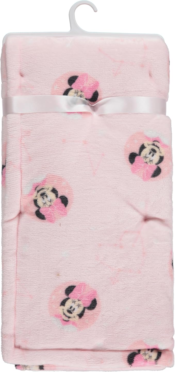 Disney Mickey Mouse, Minnie Mouse, Winnie The Pooh, Lilo and Stitch 2-Ply Infant Blanket - Soft Fleece with Polyfill - Cozy and Warm Baby Blanket for Baby Boys and Girls, 30x40 Inches